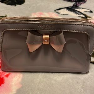 Ted Baker London makeup bag small good condition normal use grey/pink/purple